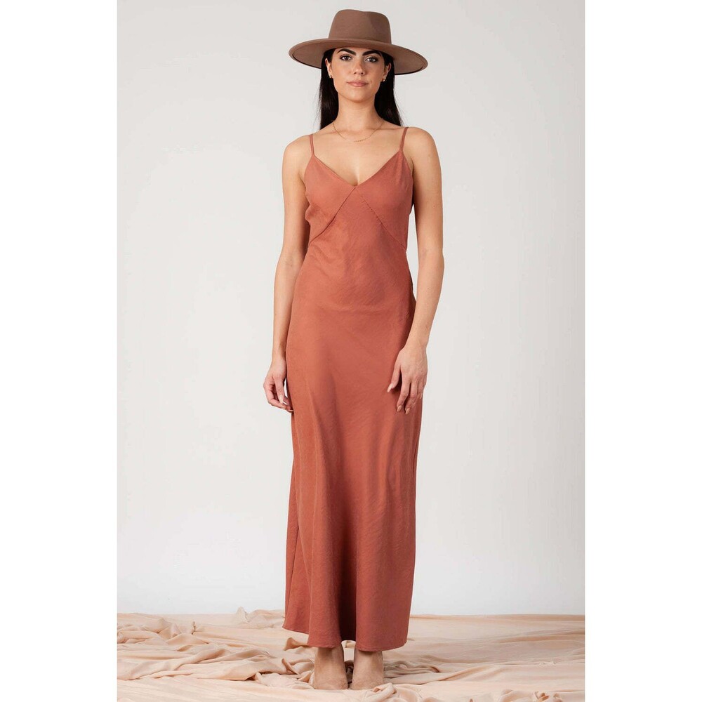 Lucca Couture JENN SEAM DETAILED SLIP DRESS-PALE GERANIUM